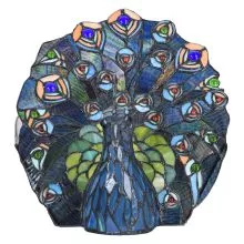 Dekorativní stolní lampa Tiffany PEACOCK 32*30 cm E14/max 1*40W