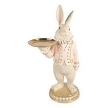 Dekorativní figurka králíka s miskou 39x24x70 cm