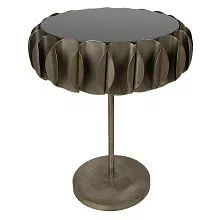 Kovový odkládací stolek se skleněnou deskou Ø 57x66 cm
