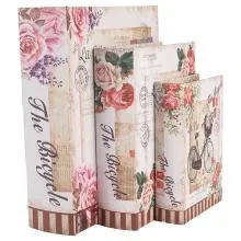 Sada tří úložných boxů BOOK (3) 27x22x7 / 22x17x6 / 17x12x4 cm