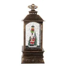 Vánoční lucerna s LED osvětlením a melodií 8x8x20 cm / 3xAAA