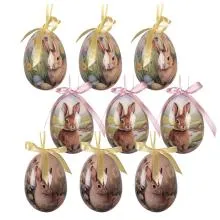 Sada devíti velikonočních vajíček k zavěšení Ø 5x8 cm
