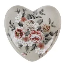 Dekorativní keramické srdíčko FLOWES 11x11x4 cm