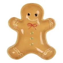 Keramická servírovací miska či talíř GINGERBREAD 14x16x2 cm