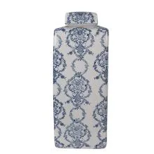 Keramická váza s víkem 16x16x41 cm