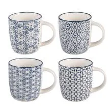 Sada čtyř porcelánových hrnků (4) 13x8x9 cm / 300 ml