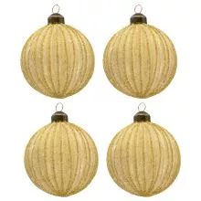 Sada čtyř vánočních ozdob YELLOW Ø 8 cm