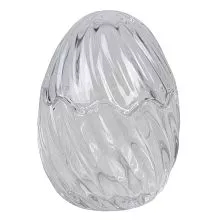 Skleněná dózička na cukrovinky EGG Ø 9*12 cm