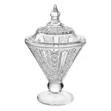 Skleněná dóza na nožce Ø 12x19 cm