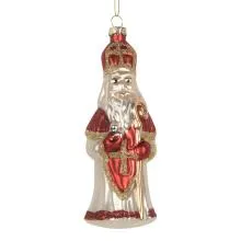 Skleněná vánoční ozdoba SANTA CLAUS 5x5x15 cm