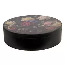 Dřevěný box FLOWERS Ø 25*7 cm
