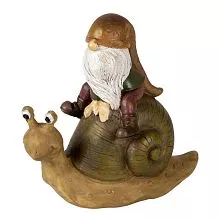 Dekorativní figurka skřítka na šnekovi 10*5*10 cm