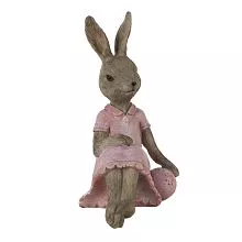 Dekorativní figurka sedící zaječky s vajíčkem 10*6*12 cm