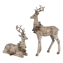 Dekorativní figurky dvou jelenů 12x5x20 / 12x5x12 cm