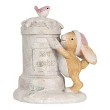 Dekorativní figurka králíka u poštovní schránky 11x8x11 cm
