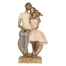 Dekorativní figurka sedícího páru 14x12x28 cm