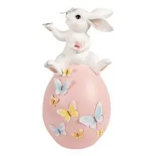 Dekorativní figurka králíčka na vajíčku 16x15x29 cm