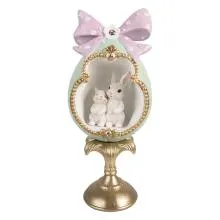 Dekorativní vajíčko s králíčky 17x16x41 cm
