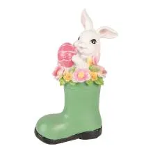 Dekorativní figurka králíčka v holínce 13x8x20 cm