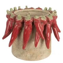 Terakotový květináč HOT PEPPERS Ø 21x17 cm