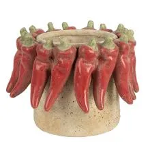 Terakotový květináč HOT PEPPERS Ø 17x13 cm