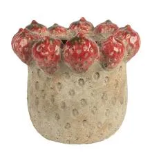 Terakotový květináč STRAWBERRIES Ø 19x16 cm