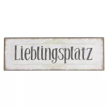 Plechová cedule LIEBLINGSPLATZ 30*10*0.5 cm