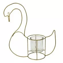 Kovový svícen na čajovou svíčku SWAN 33*13*41 cm