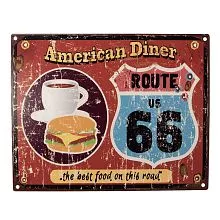 Plechová cedule HAMBURGER AND COFFEE 25*1*20 cm