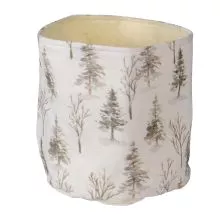 Vánoční látkový košík FOREST WINTER Ø 16*14 cm
