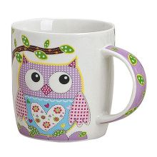 Porcelánový hrnek OWL BURGUNDY 