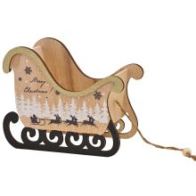 Dekorativní dřevěné sáňky MERRY CHRISTMAS 